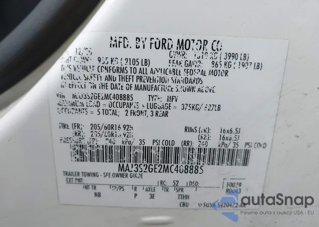 MAJ3S2GE2MC408885: 43831090