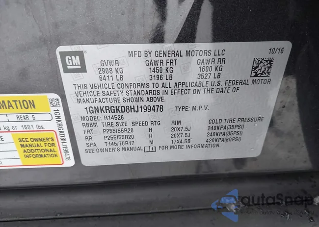 1GNKRGKD8HJ199478: 43831254