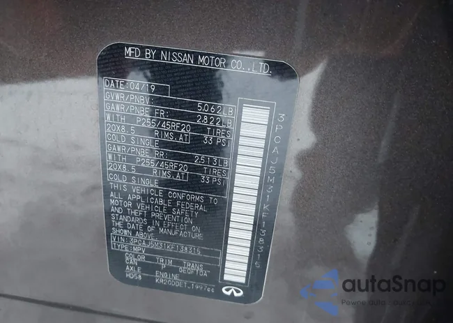 3PCAJ5M31KF138315: 43830649