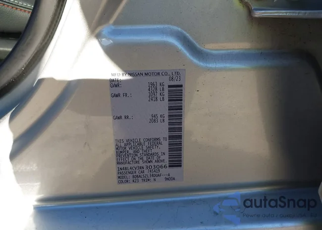 1N4BL4CV3RN303066: 43830669