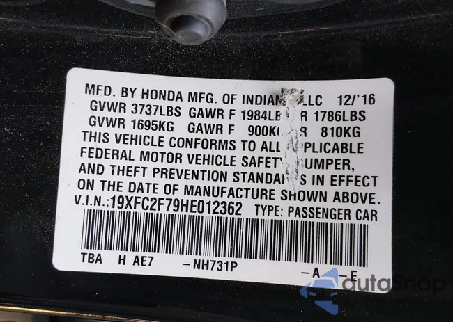 19XFC2F79HE012362: 43830727