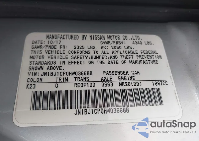 JN1BJ1CP0HW036688: 43830743