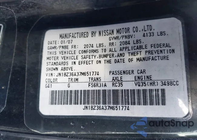 JN1BZ36A37M651774: 43832026