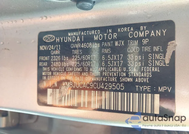 KM8JUCAC9CU429505: 43832072