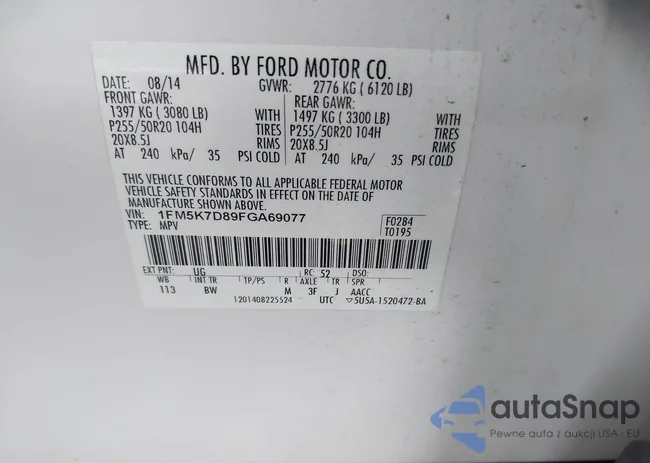 1FM5K7D89FGA69077: 43832319