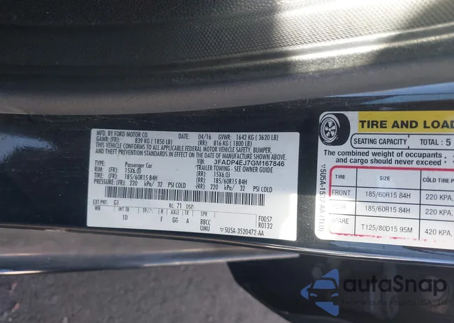 3FADP4EJ7GM167846: 43832333