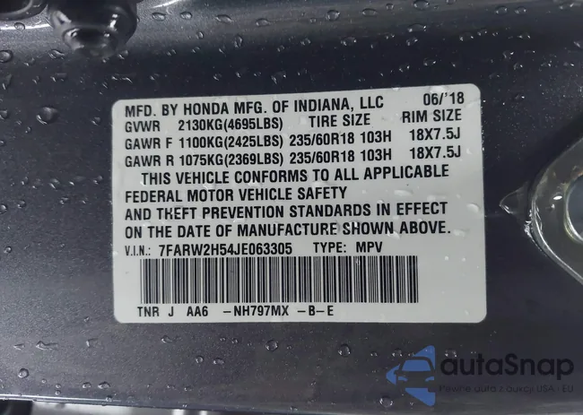 7FARW2H54JE063305: 43832416