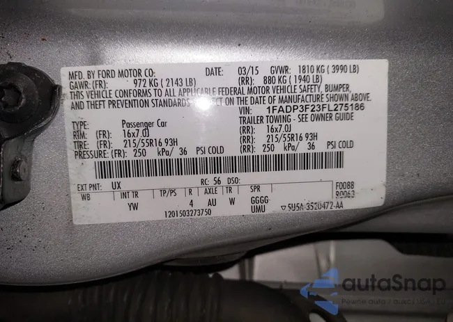 1FADP3F23FL275186: 43831553