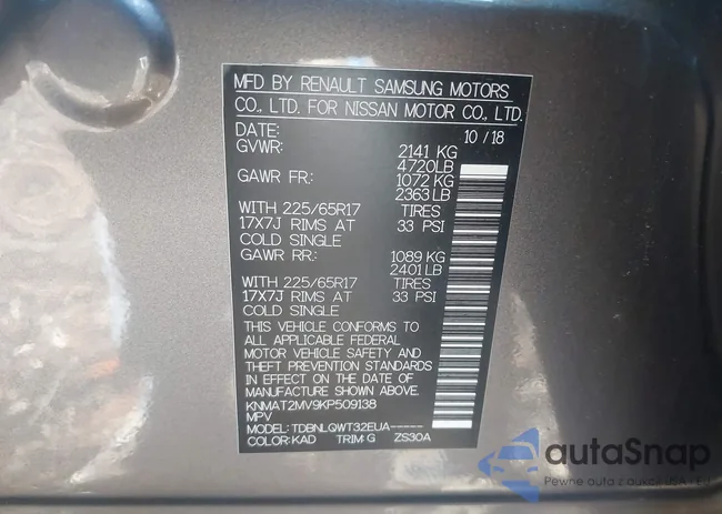 KNMAT2MV9KP509138: 43831601