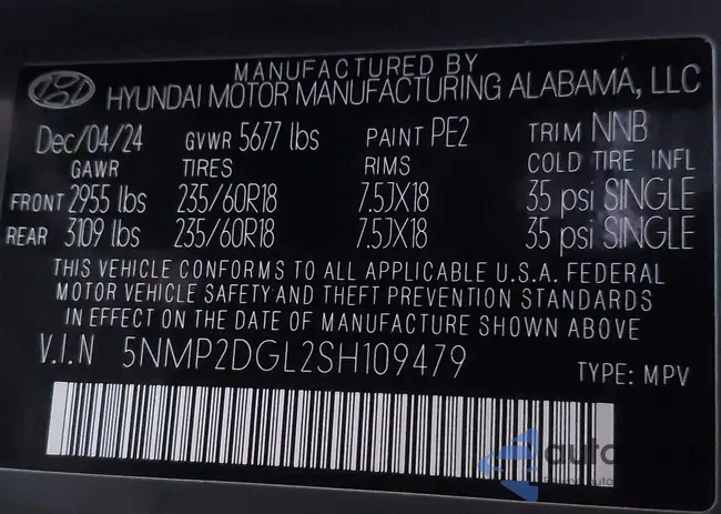 5NMP2DGL2SH109479: 43831607