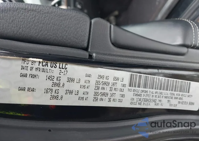 1C4RJFBG8HC815462: 43831733