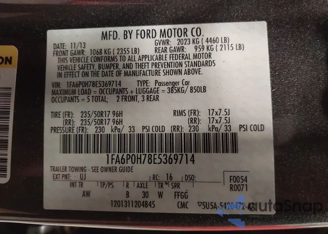 1FA6P0H78E5369714: 43831825