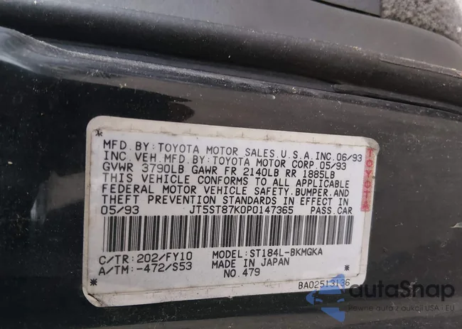 JT5ST87K0P0147365: 43831841