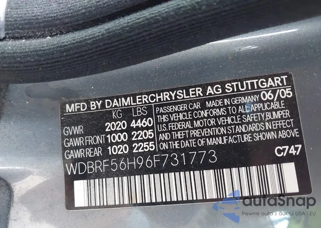 WDBRF56H96F731773: 43831889