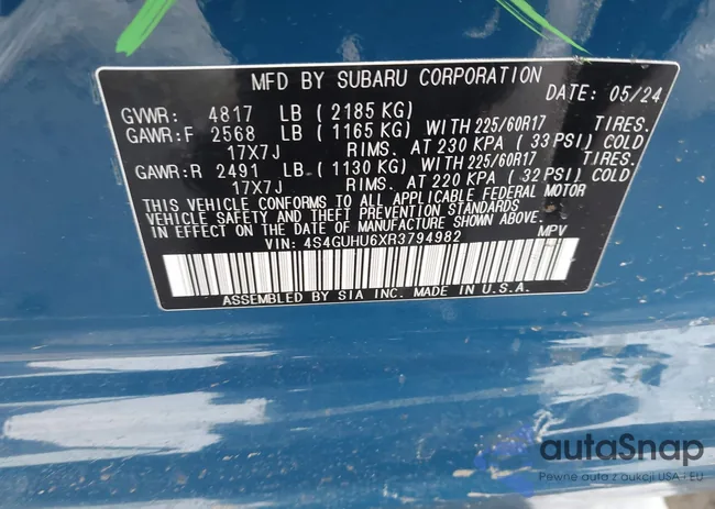 4S4GUHU6XR3794982: 43833110