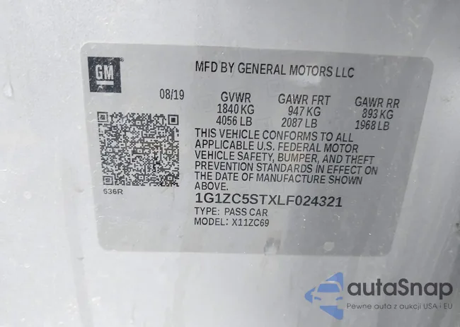 1G1ZC5STXLF024321: 43833133