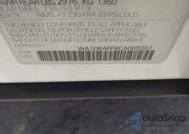 WA1DKAFP8CA069307: 43833163