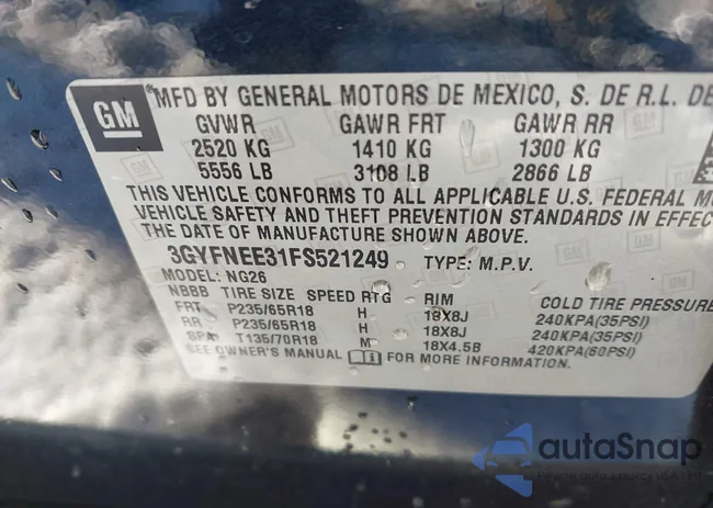 3GYFNEE31FS521249: 43833196