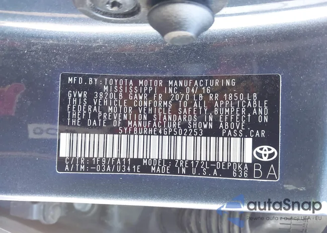 5YFBURHE4GP502253: 43833202