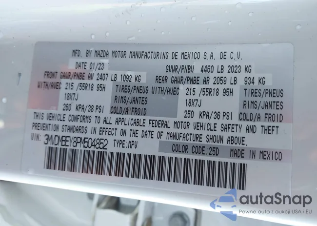 3MVDMBEY8PM504852: 43833299