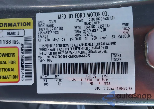 3FMCR9B6XMRB04425: 43833362