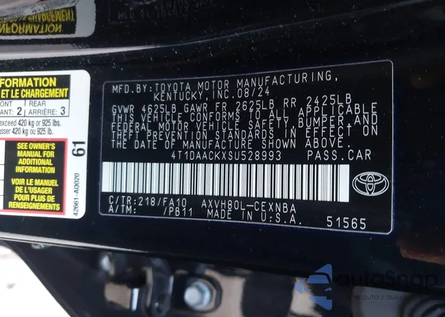 4T1DAACKXSU528993: 43833369