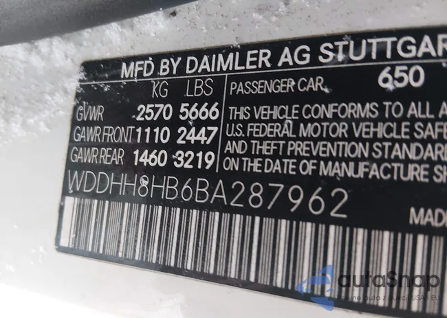 WDDHH8HB6BA287962: 43832543