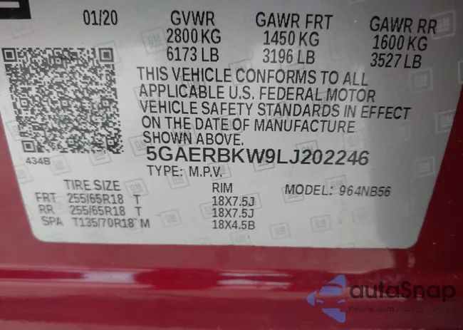 5GAERBKW9LJ202246: 43832667