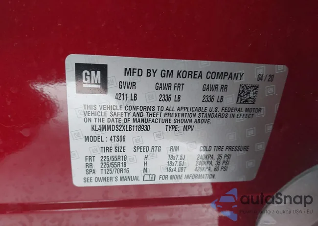 KL4MMDS2XLB118930: 43832849