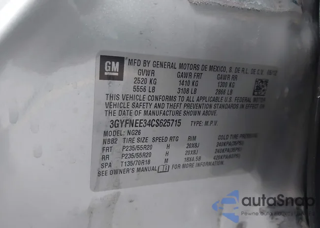 3GYFNEE34CS625715: 43833983