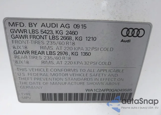 WA1C2AFP0GA049585: 43834083