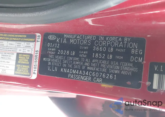 KNADM4A34C6076261: 43834147