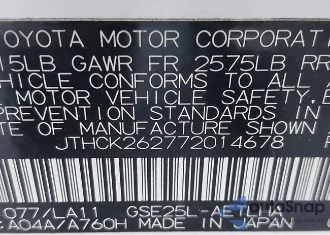 JTHCK262772014678: 43834175