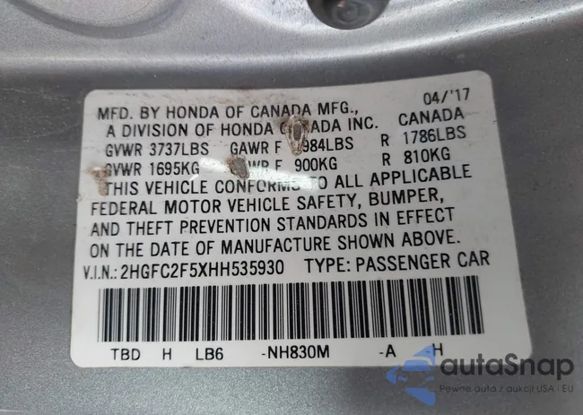 2HGFC2F5XHH535930: 43834361