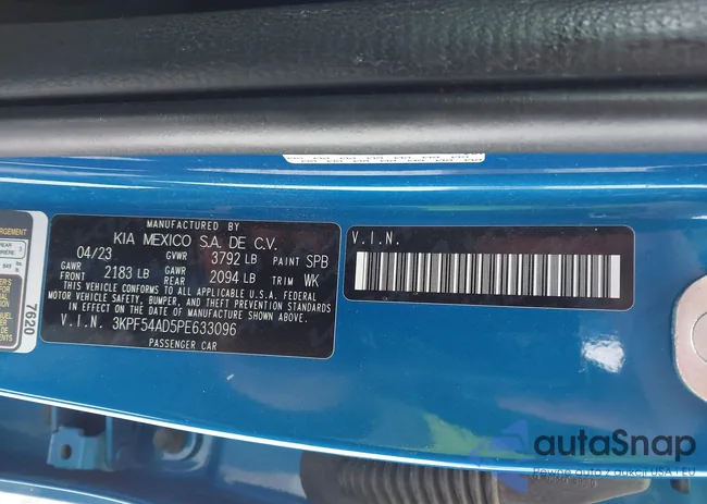 3KPF54AD5PE633096: 43834377