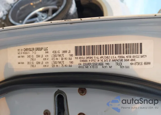 3C6UR5PL5DG610666: 43833528