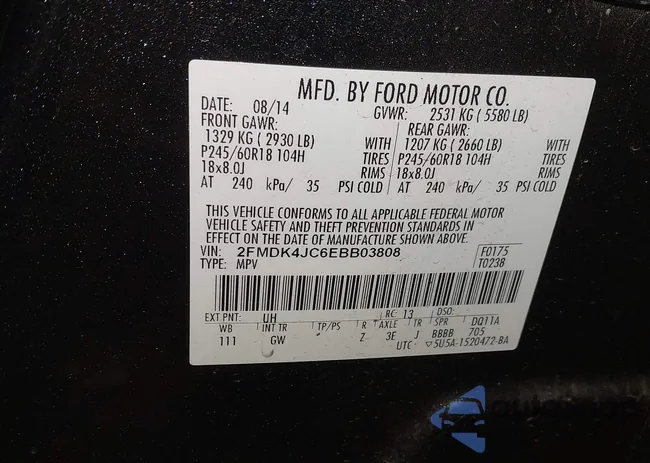 2FMDK4JC6EBB03808: 43833532