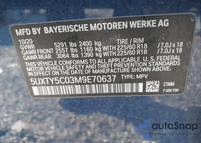 5UXTY5C03M9E70637: 43833558