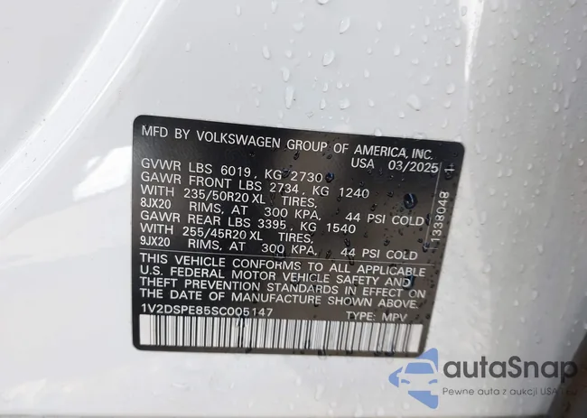 1V2DSPE85SC005147: 43833577