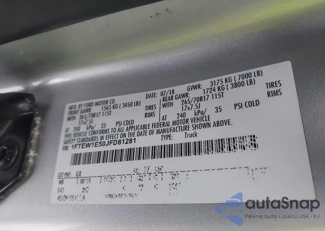 1FTEW1E50JFD81281: 43833636