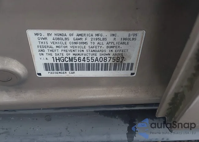 1HGCM56455A087597: 43833669