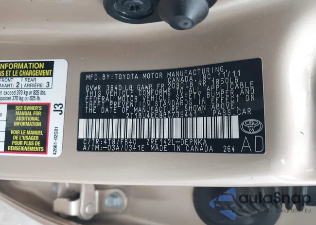 2T1BU4EE8BC735441: 43833699