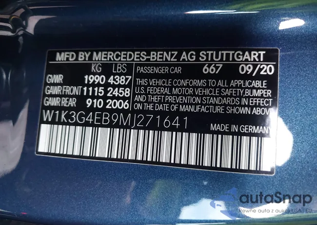 W1K3G4EB9MJ271641: 43833761