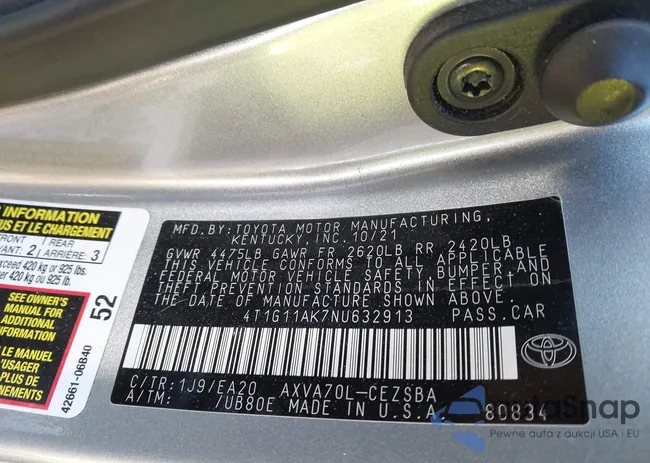 4T1G11AK7NU632913: 43833837