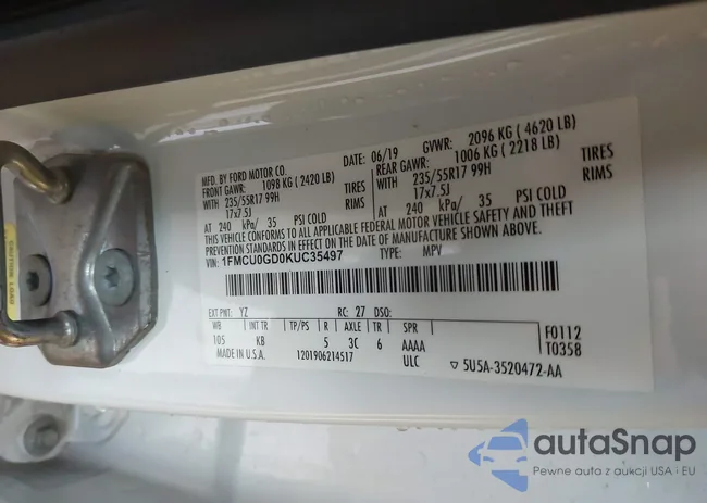 1FMCU0GD0KUC35497: 43833865