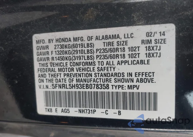 5FNRL5H93EB078358: 43833906