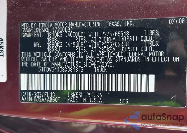 5TFDV54108X081815: 43835025