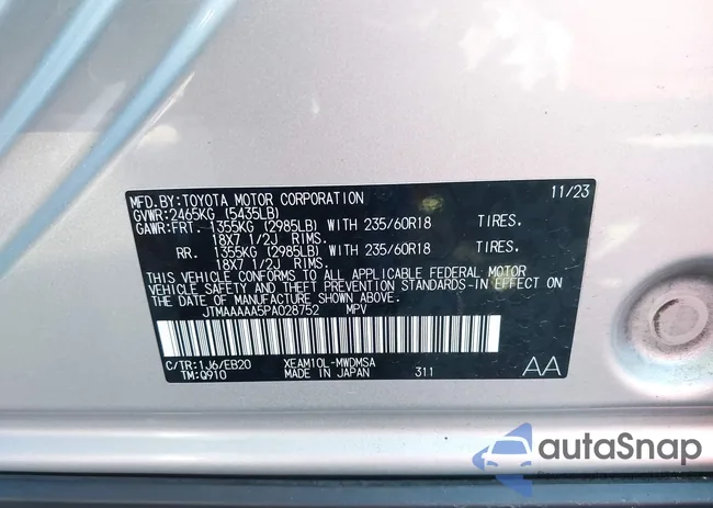 JTMAAAAA5PA028752: 43835028