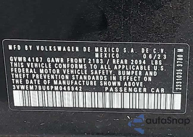 3VWEM7BU6PM046942: 43835257
