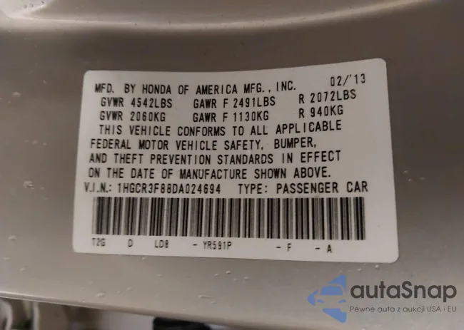 1HGCR3F88DA024694: 43834519